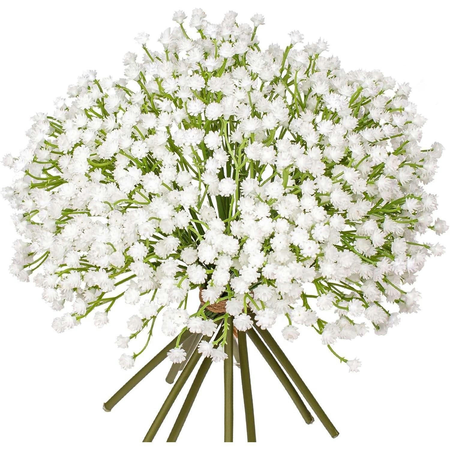KUNSTBLUMEN Schleierkraut 10 Stück 25 cm - Weiß, Kunststoff (25cm)