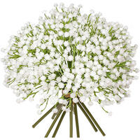 KUNSTBLUMEN Schleierkraut 10 Stück 25 cm - Weiß, Kunststoff (25cm)