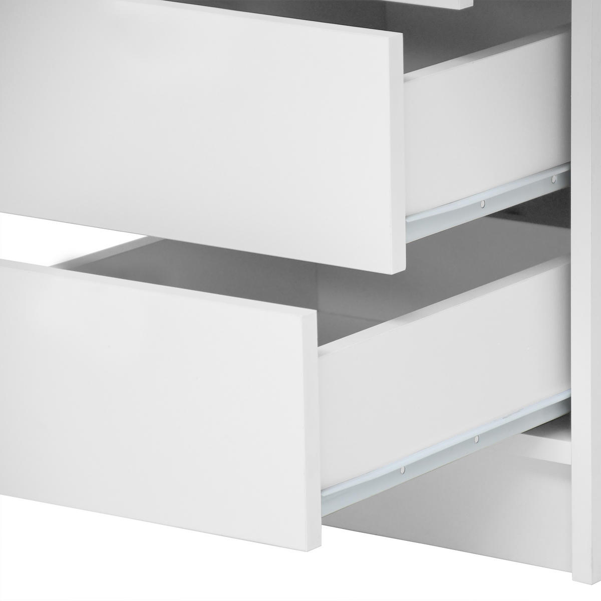 SCHMINKTISCH Malta mit 5 Schubladen, mit Spiegel, grifflos, Weiß - Weiß, Holzwerkstoff (120/145.5/57cm) - Beautysofa