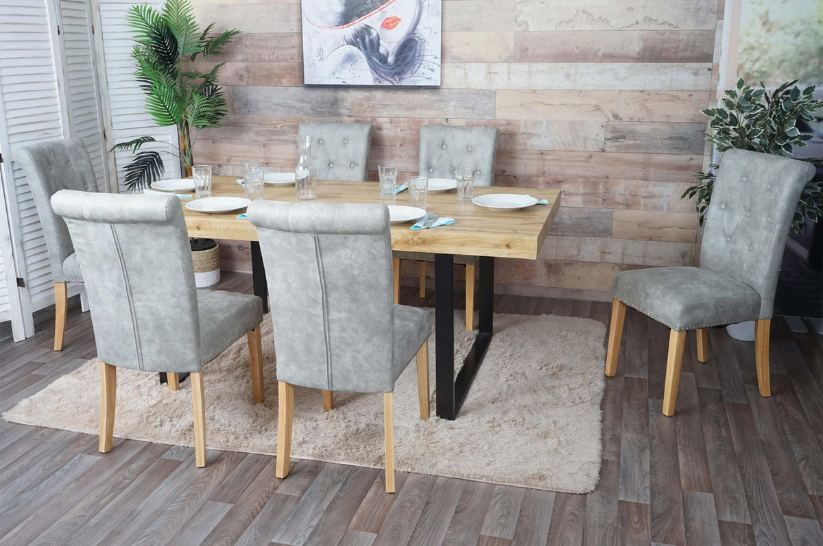 ESSZIMMERSTUHL FIELD Hellgrau 6er-Set - Hellgrau, Textil (47/98/62cm) - MCW