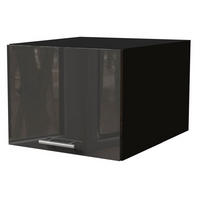 AUFSATZSCHRANK Essen W6B/45 Graphit Hochglanz / Schwarz Matt 45 / 59 / 36cm - Schwarz/Graphitfarben, Holz/Holzwerkstoff (45/36/59cm) - Feldmann-Wohnen