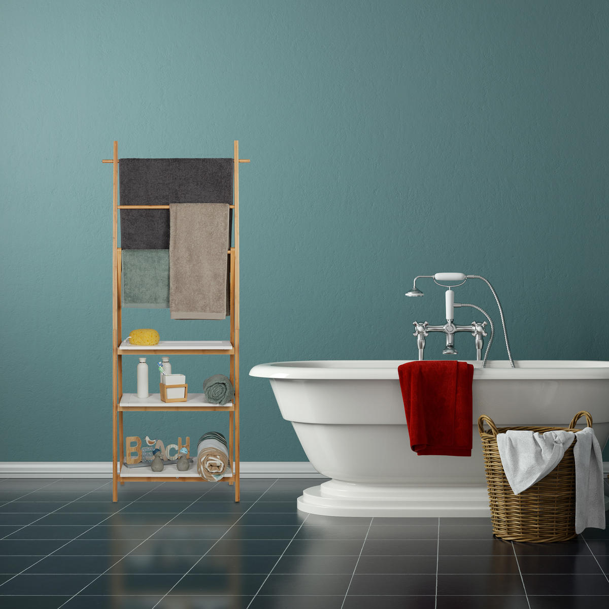 HANDTUCHHALTER - Hellbraun, Holz/Holzwerkstoff (50/150/30cm) - Relaxdays