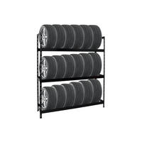 REIFENREGAL Tiger XL 200x180x45 cm 300 kg Fachlast bis zu 21 Reifen auf 3 Ebenen Schwarz - Schwarz, Metall (180/200/45cm) - PROREGAL