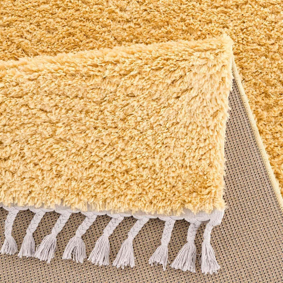 HOCHFLOR-TEPPICH Shaggy Pulpy 100 Gelb 80x300 cm - Gelb, Textil (80/300cm) - carpet city
