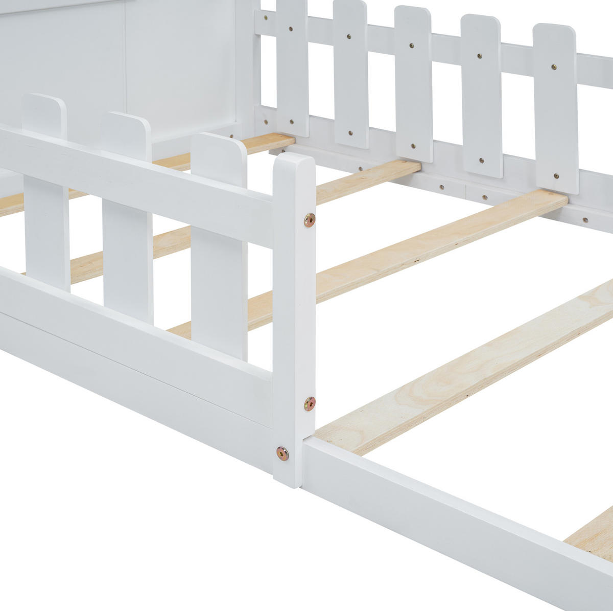 HAUSBETT 90/200 cm Weiß aus Kiefer und MDF – kindgerechtes Design - Weiß, Holz (90/200cm) - Flora Grace