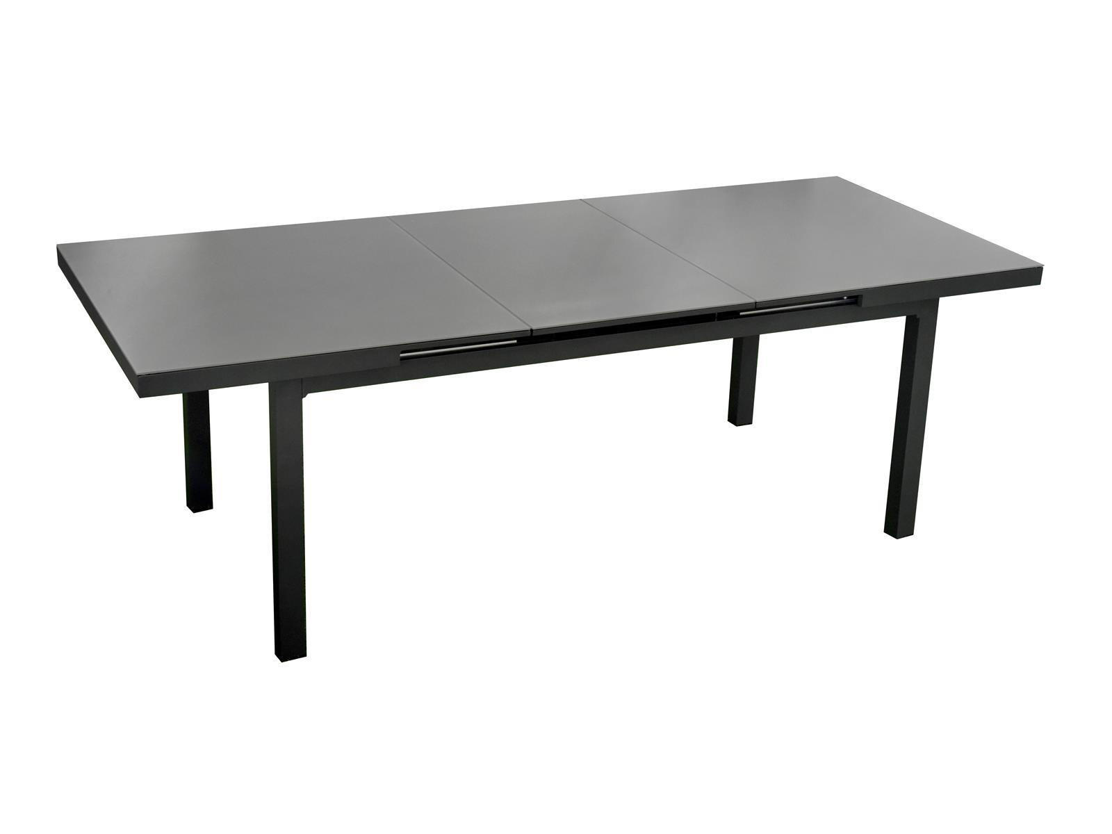 GARTENTISCH Chicago Aluminium ausziehbar 180-240/100/75 cm - Grau, Glas (180/100/75cm) - Green Spirit
