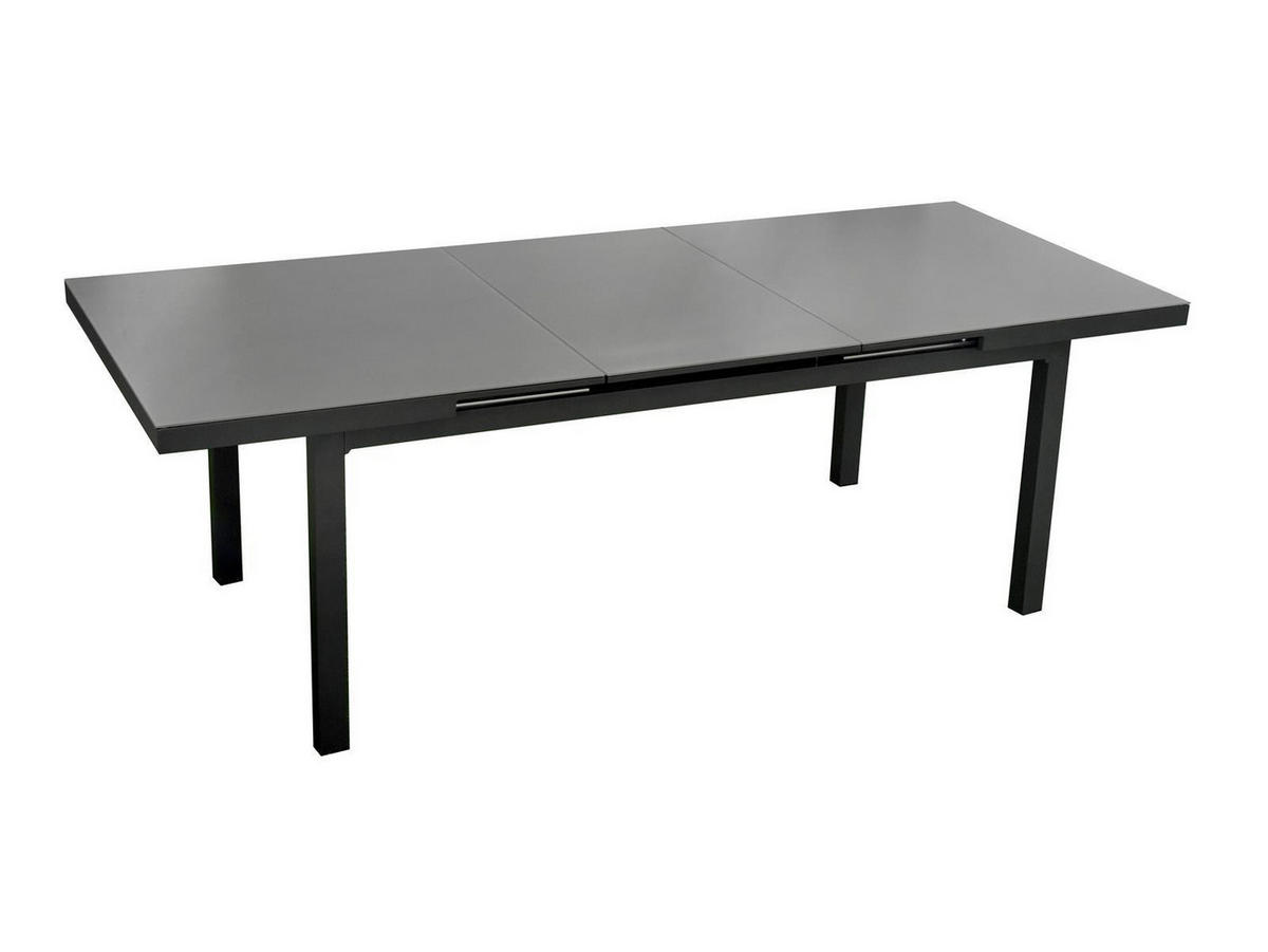 GARTENTISCH Chicago Aluminium ausziehbar 180-240/100/75 cm - Grau, Glas (180/100/75cm) - Green Spirit