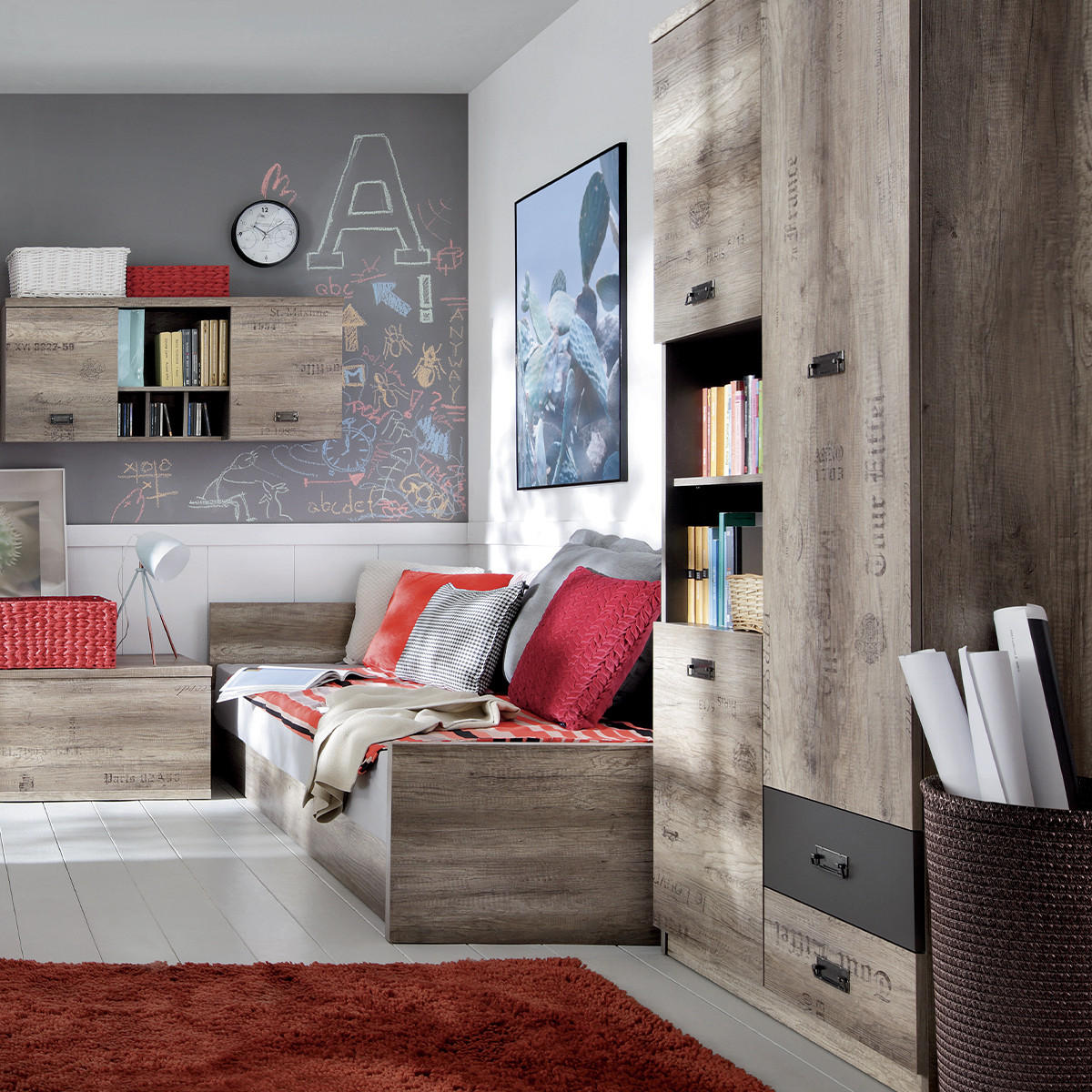 BÜCHERREGAL Abel Holz und Grau - Grau, Holzwerkstoff (80/205/40cm) - Petits-meubles