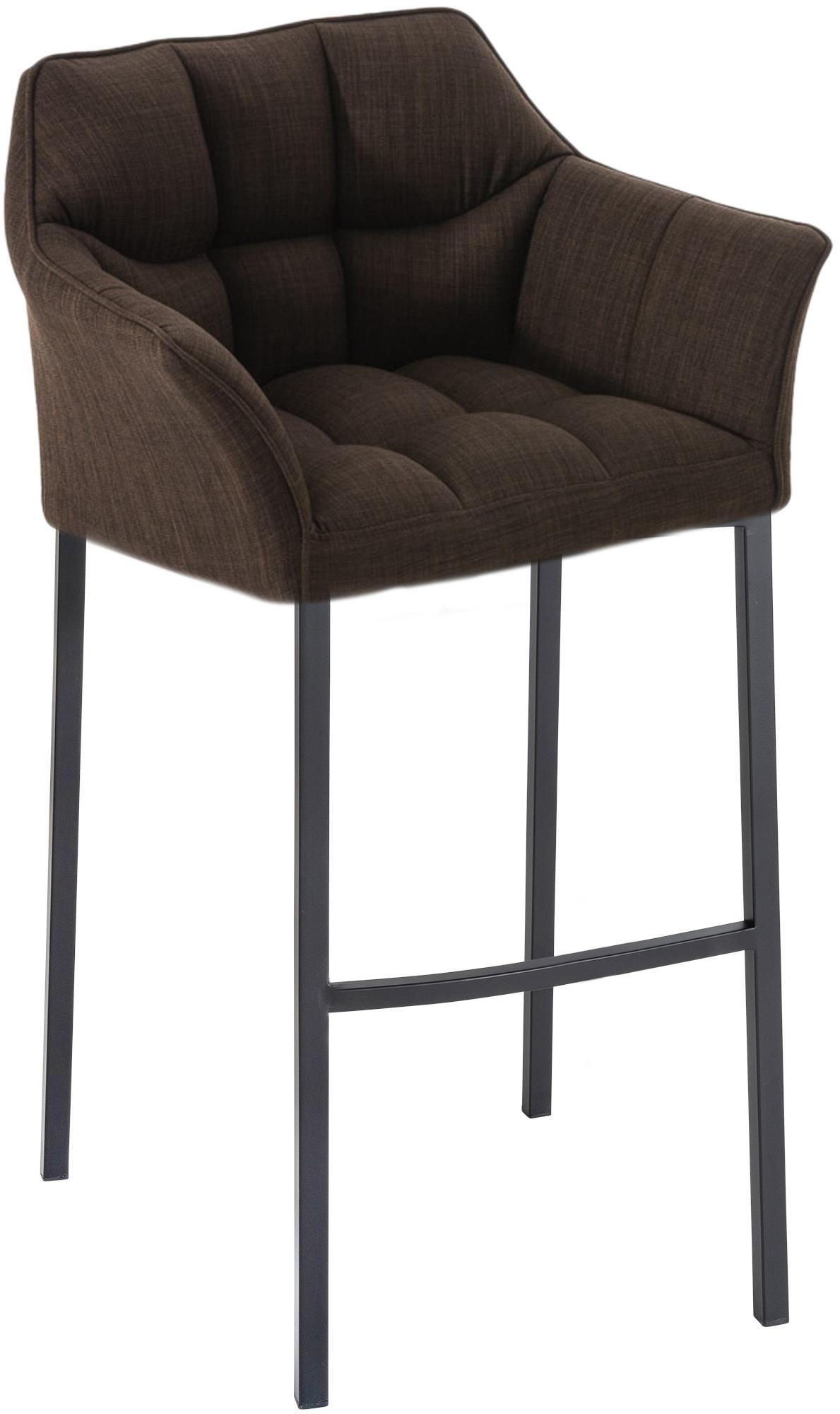 BARHOCKER Stoff Braun - Schwarz/Braun, Textil/Metall (64/110/48cm) - CLP