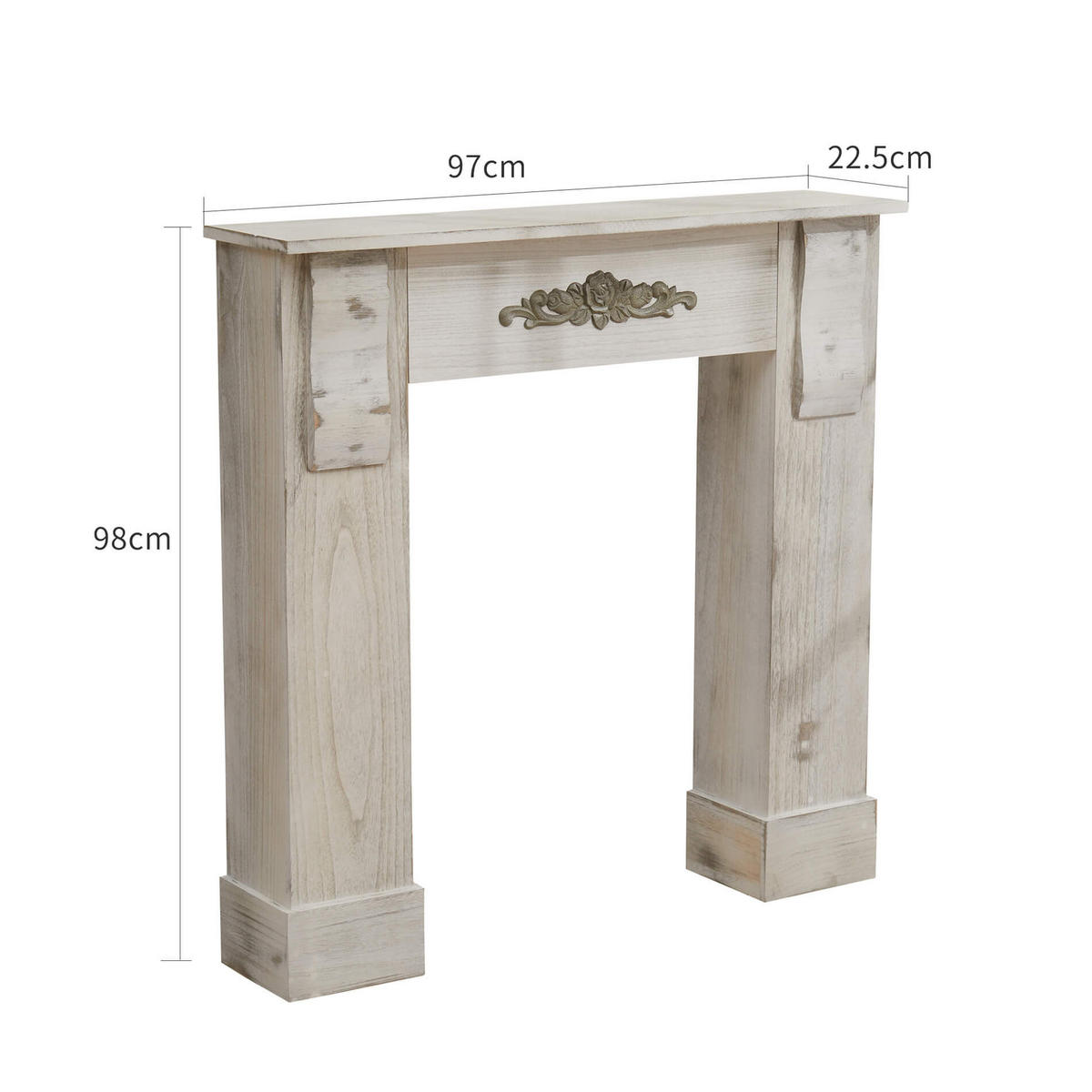 KAMINUMRANDUNG Grau 23/97/99 cm - Grau, Holz (23/99/97cm) - Mobili Rebecca