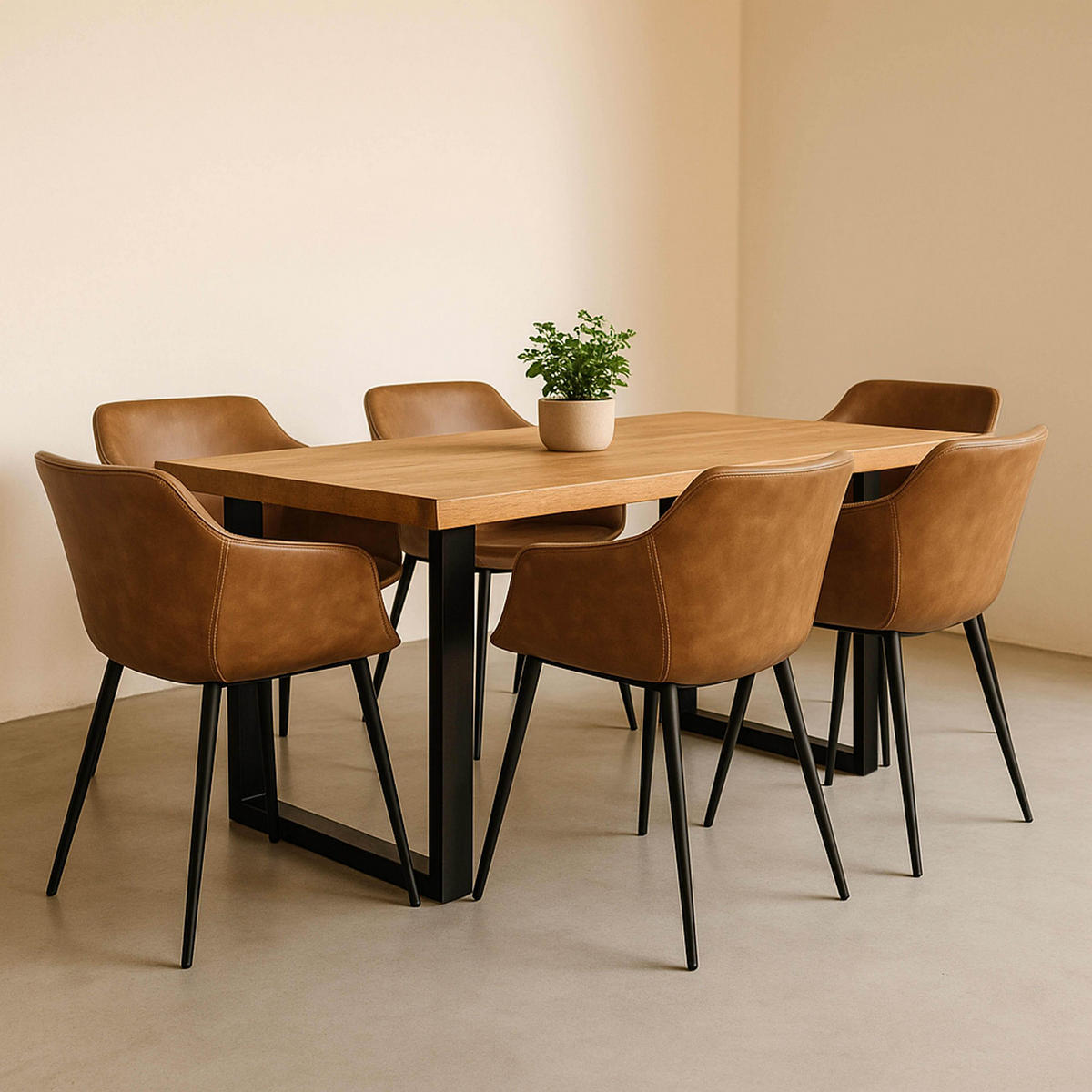 ARMLEHNENSTÜHLE 2-tlg., Braun - Braun, Textil (58/83/58cm) - Oviala