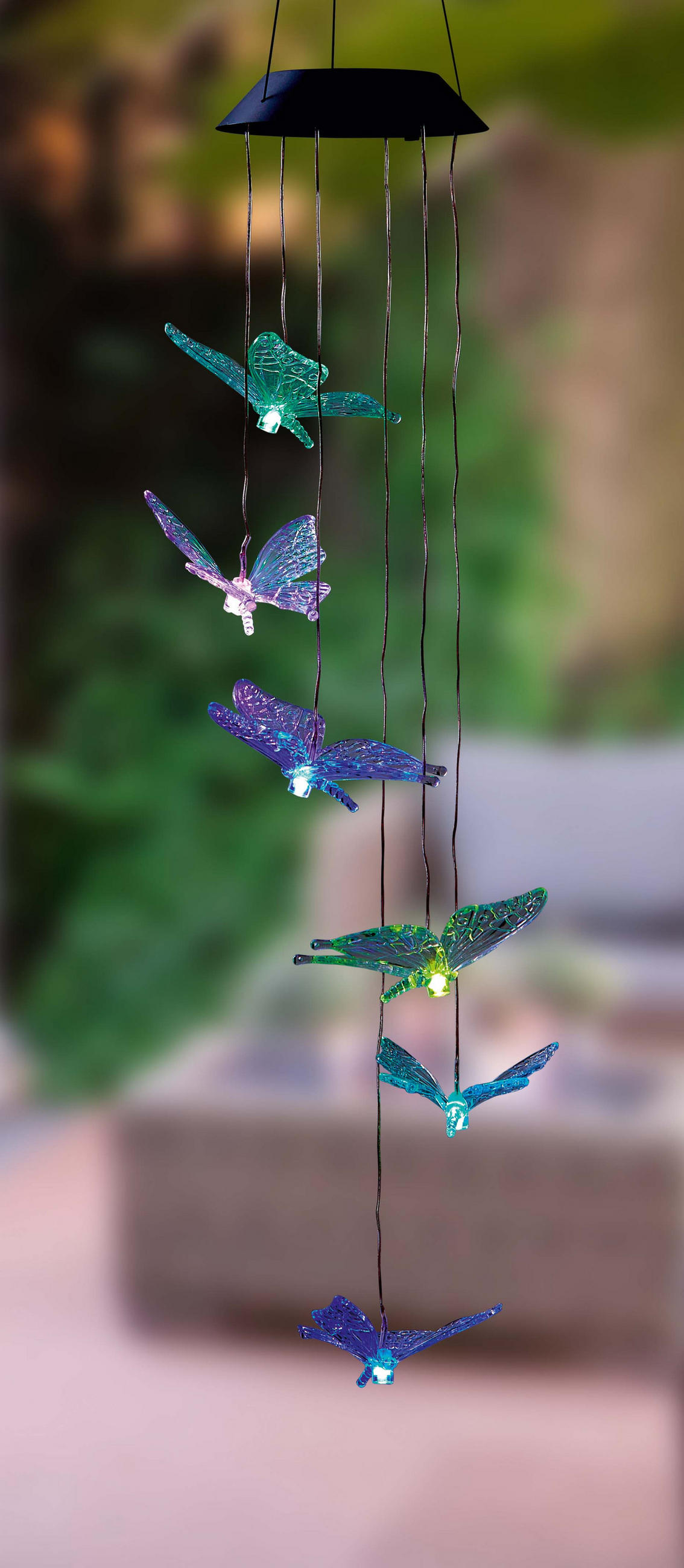 LED-SOLAR-WINDSPIEL - Schmetterling mit Dämmerungssensor für Garten, Balkon und Terrasse - Weiß, Kunststoff (12.5/12.5/94cm) - Northpoint