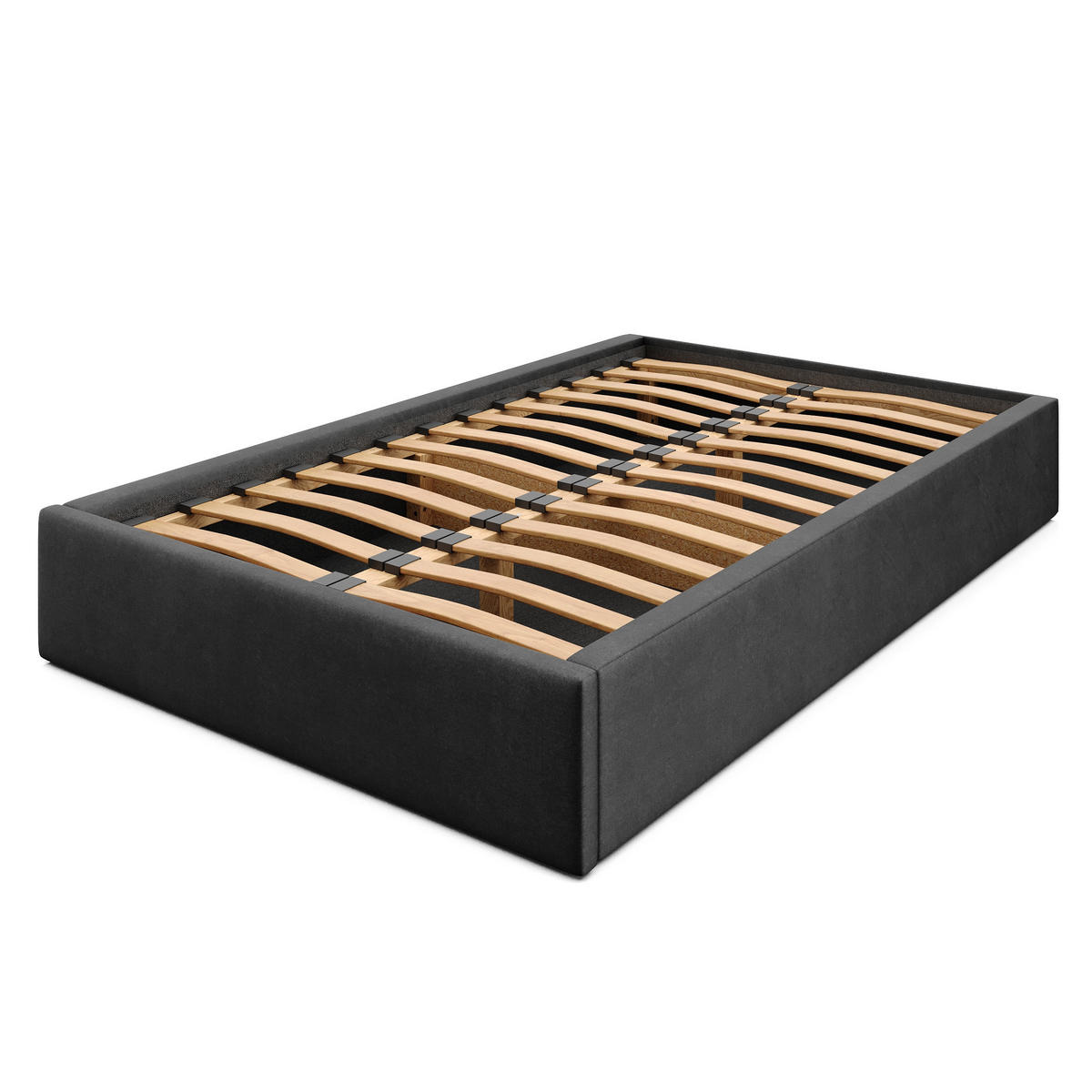 POLSTERBETT 120x200cm Bett mit Stauraum Lattenrost Schwarz - Schwarz, Holz/Holzwerkstoff (120/200cm) - Muralo