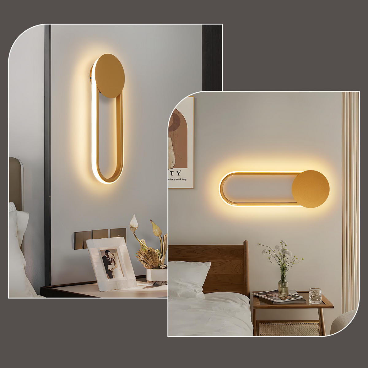 LED - WANDLEUCHTE Leuchtor 41.5/14/4 cm - Goldfarben, Metall (14/4/41.5cm) - ZMH