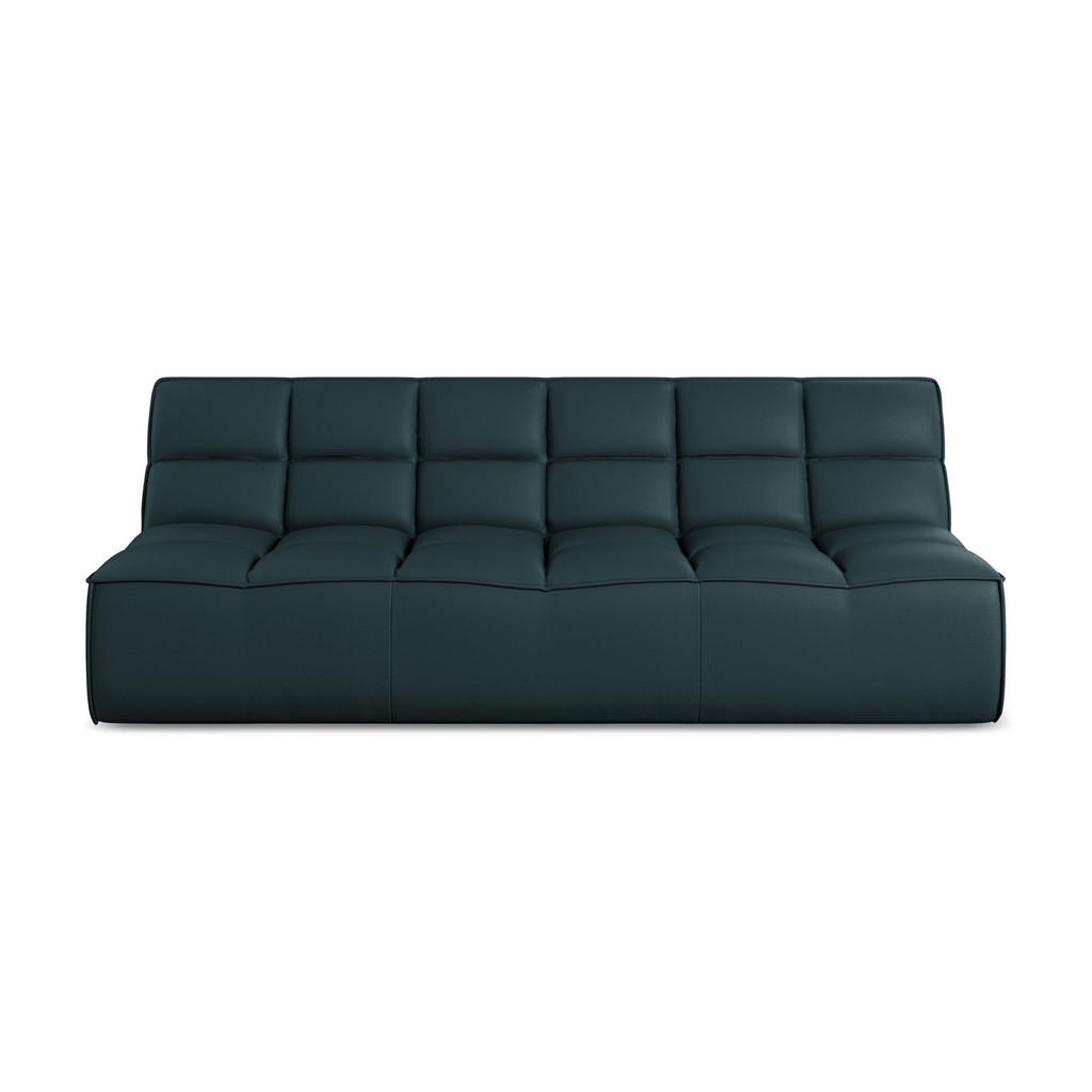 Thumbnail - Makamii 3-Sitzer, Petrol, Leder, Füllung: Schaumstoff, 210x75x93 cm, Made in EU, Wohnzimmer, Sofas & Couches, Sofas, 3-S...