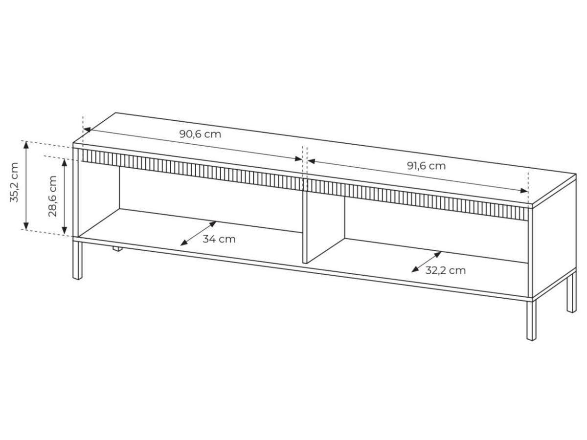 TV-SCHRANK Beige 187 cm Sorano - Beige, Naturmaterialen/Metall (187/54/40cm) - Graingold