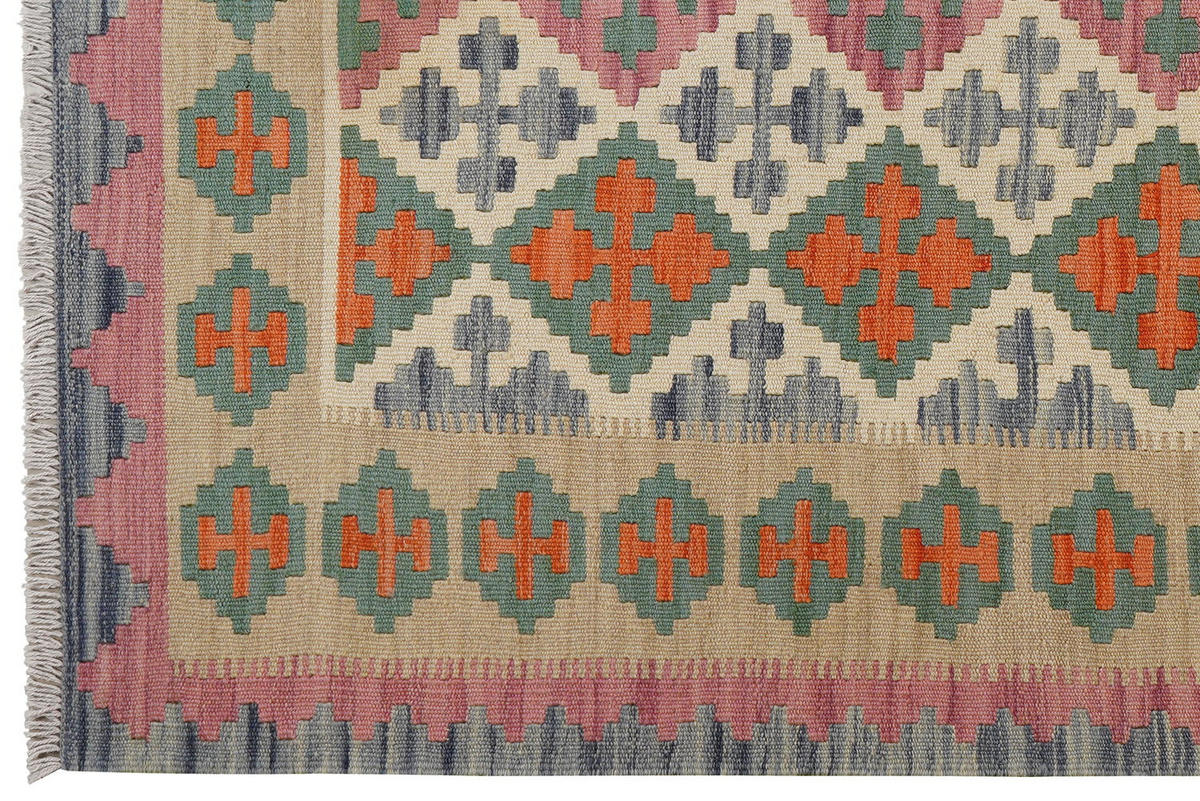 HANDWEBTEPPICH Kelim Gashgai Beige 181/127 cm Schurwolle - Beige, Textil (127/181cm) - Looma