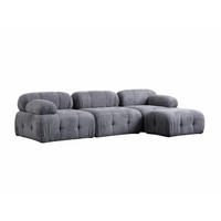 ECKSOFA inklusive Hocker - Schwarz/Grau, Holz/Kunststoff (290/160cm) - myHomelando