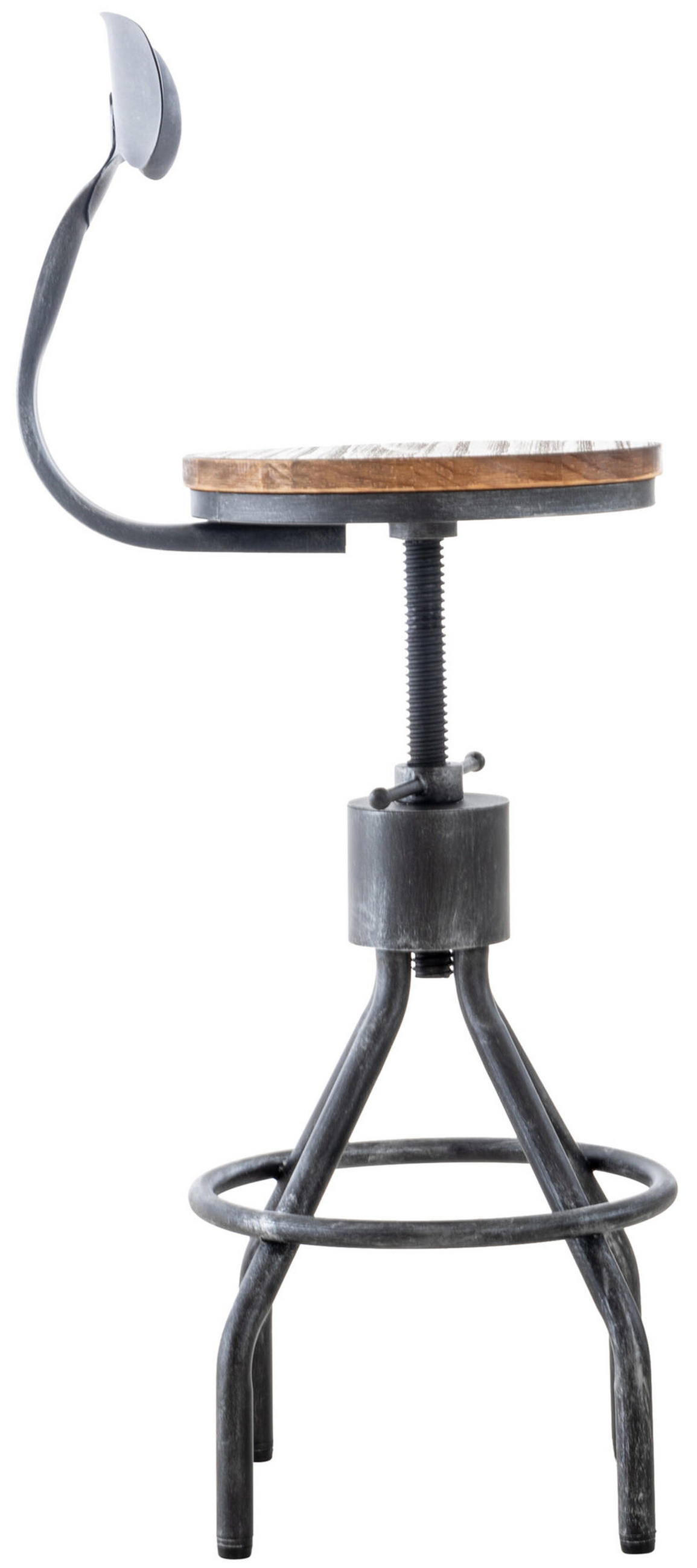 BARHOCKER Hafa, Holzsitz Gestell, Antik Silber - Silberfarben, Holz/Metall (41/100/41cm) - TPFLiving