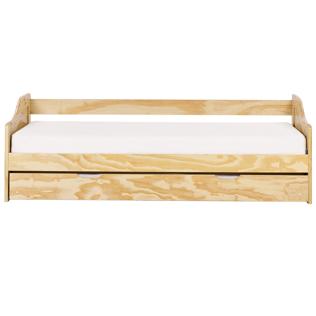 UTDRAGBAR SÄNG 90x200 cm ljust trä Luneray - Ljusbrun, Trä (90/200cm) - Beliani