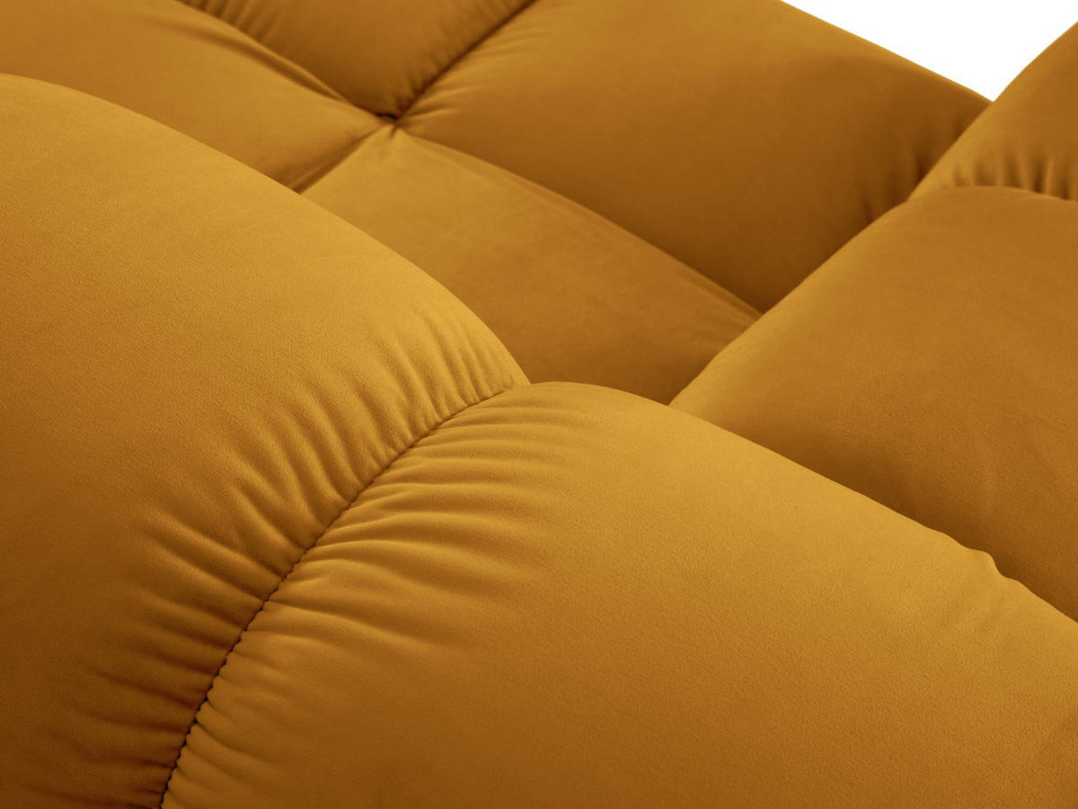 CHAISELONGUE rechts Bellis aus Samt gelb - Gelb, Textil (97/62/157cm) - Micadoni