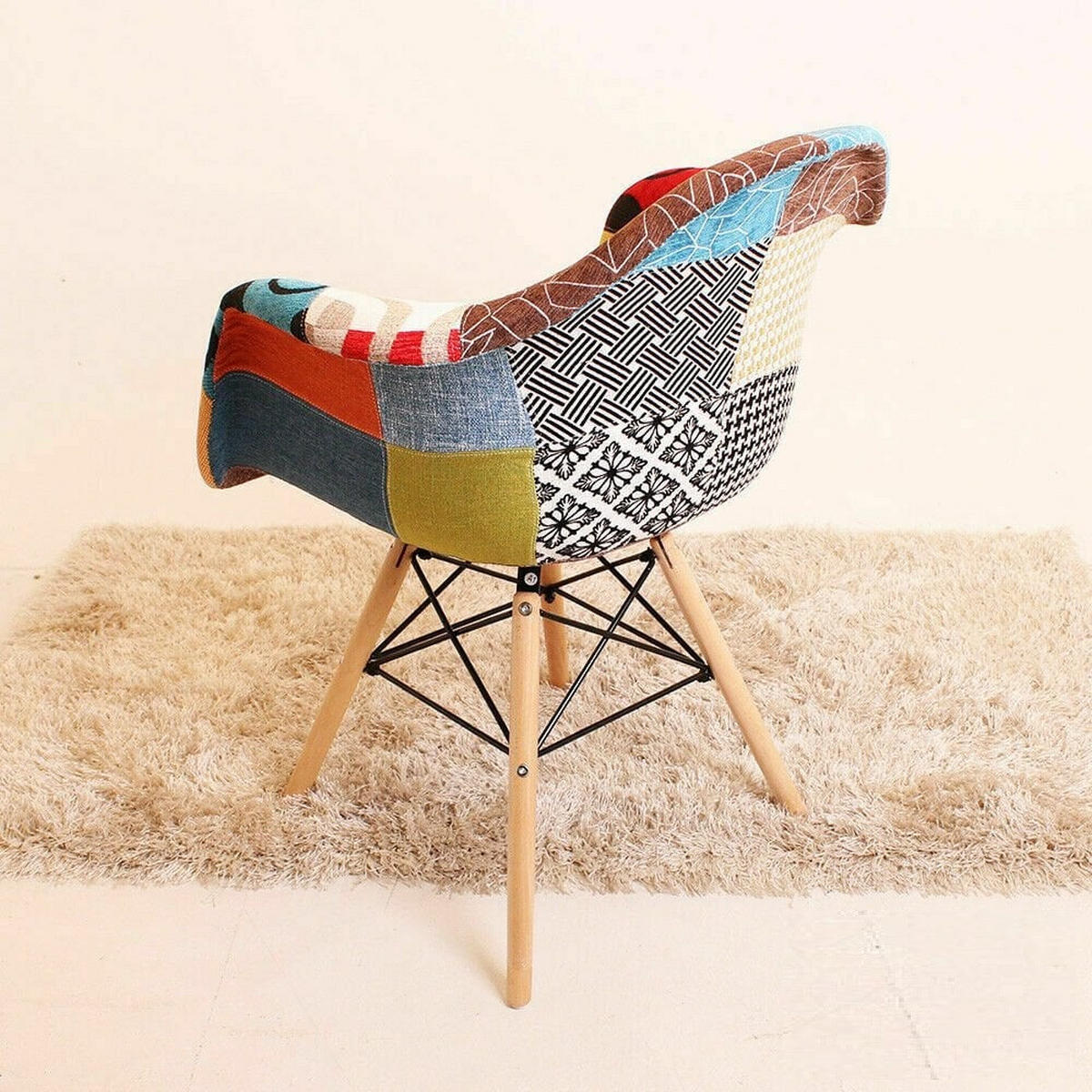 ARMLEHNSTUHL Stoff Mehrfarbig - Multicolor, Holz (63/83/50cm) - Life Interiors
