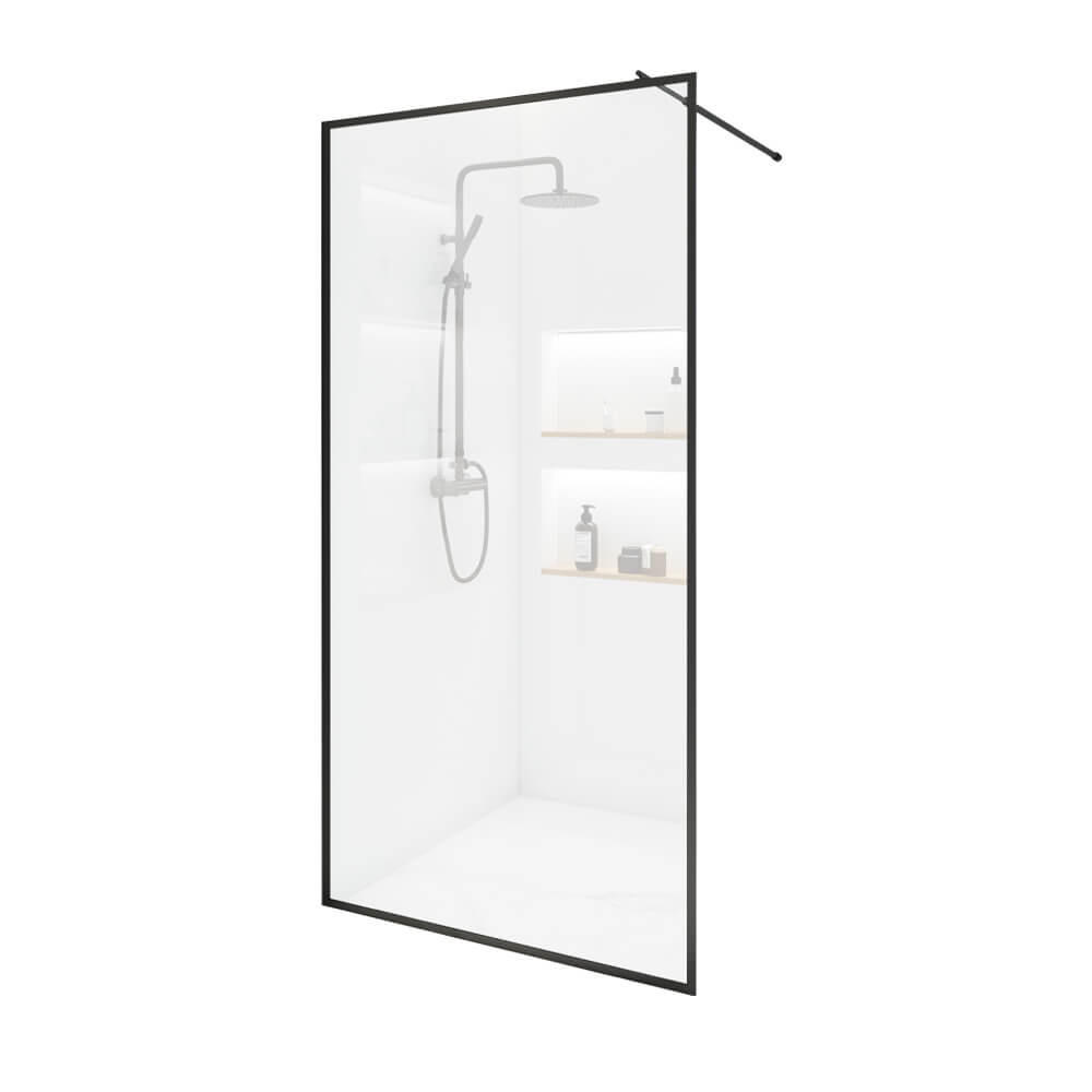 DUSCHABTRENNUNG BAKI - 90 x 200 cm - Schwarz, Glas/Metall (90/200cm) - Home Deluxe