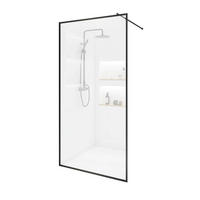 DUSCHABTRENNUNG BAKI - 90 x 200 cm - Schwarz, Glas/Metall (90/200cm) - Home Deluxe