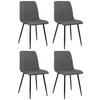 STÜHLE 4er-Set LENZ Stoff 88x45x53 cm dunkelgrau Metall - Dunkelgrau, Metall (45/88/53cm) - DELUKE