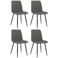 STÜHLE 4er-Set LENZ Stoff 88x45x53 cm dunkelgrau Metall - Dunkelgrau, Metall (45/88/53cm) - DELUKE