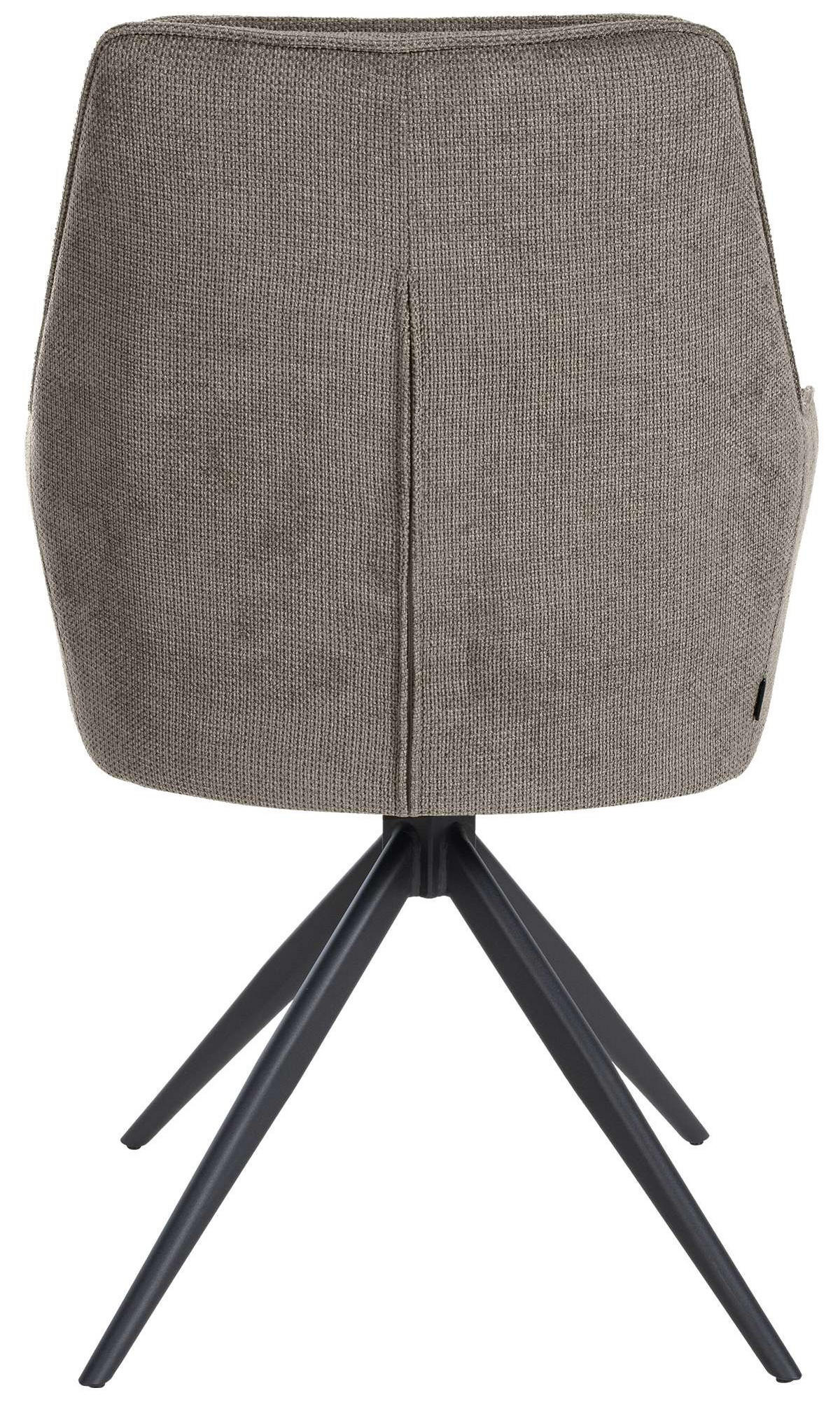 ARMLEHNENSTUHL Metall dunkelgrau - Dunkelgrau/Schwarz, Textil/Metall (58/91/62cm) - CLP