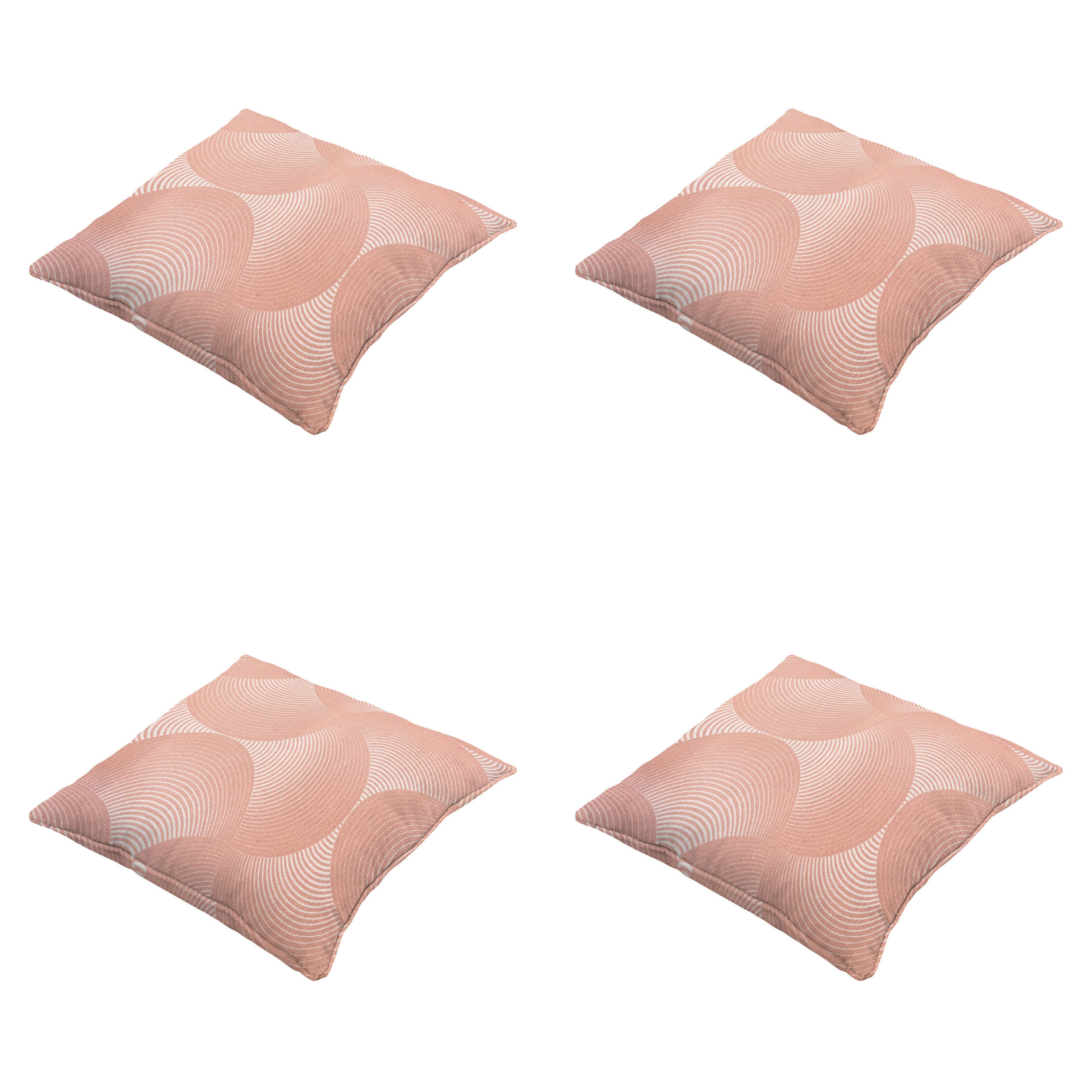 DEKORATIONSKISSEN Napels - Rosa - 50/50/10 cm - 4er-Set - Pink, Textil (50/50cm) - Madison