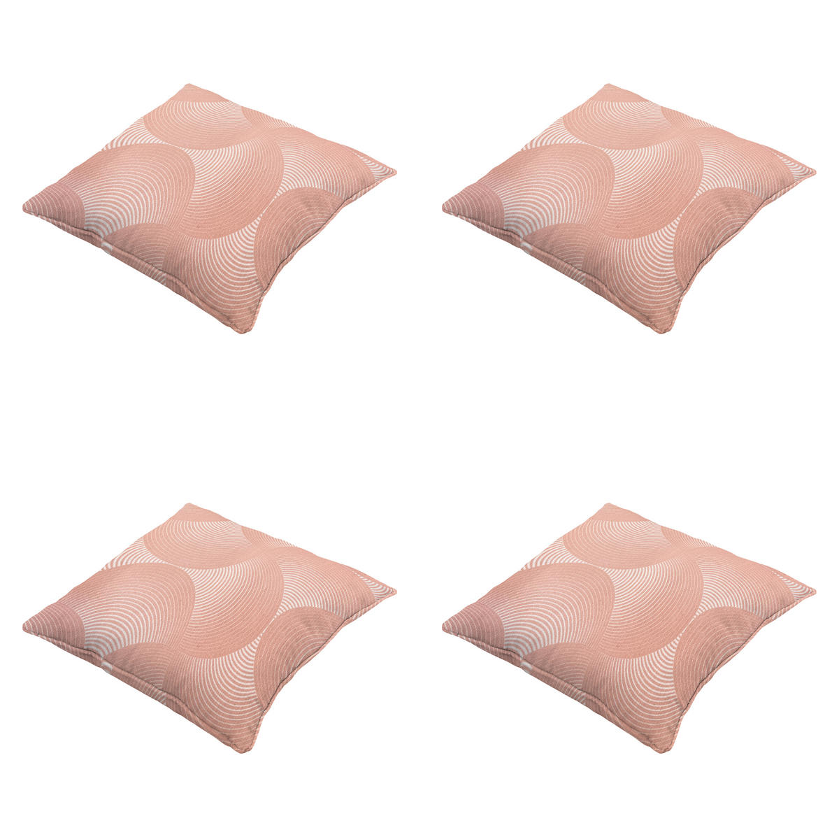 DEKORATIONSKISSEN Napels - Rosa - 50/50/10 cm - 4er-Set - Pink, Textil (50/50cm) - Madison