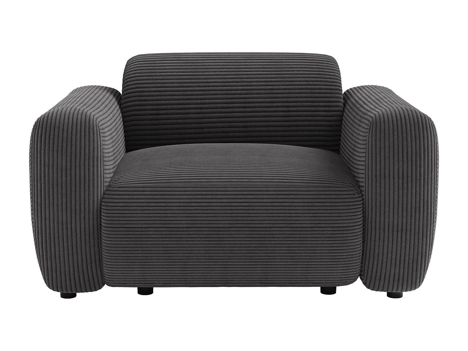 SESSEL mit gerader Rückenlehne - 1 Person - stoff - anthrazitgrau Pogni - Anthrazit, Kunststoff/Textil (130/67/97cm) - Vente-Unique