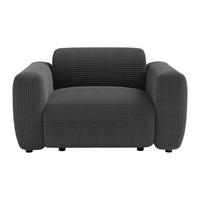 SESSEL mit gerader Rückenlehne - 1 Person - stoff - anthrazitgrau Pogni - Anthrazit, Kunststoff/Textil (130/67/97cm) - Vente-Unique