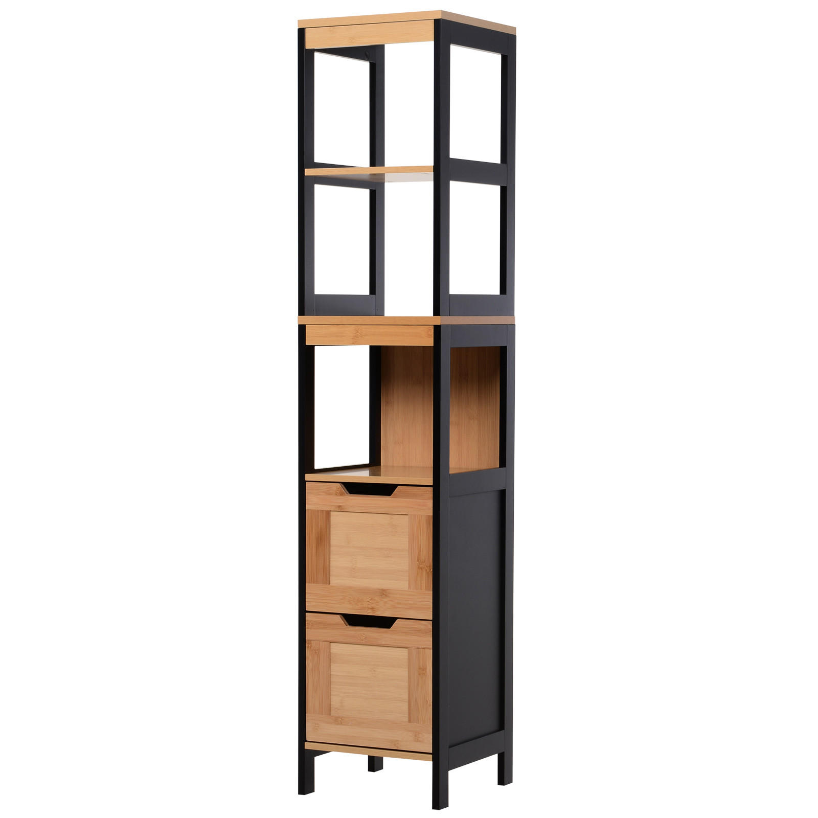 HOCHSCHRANK DE-12337 30/30/144 cm Schwarz - Braun, Holzwerkstoff (30/144/30cm) - ComfortXL