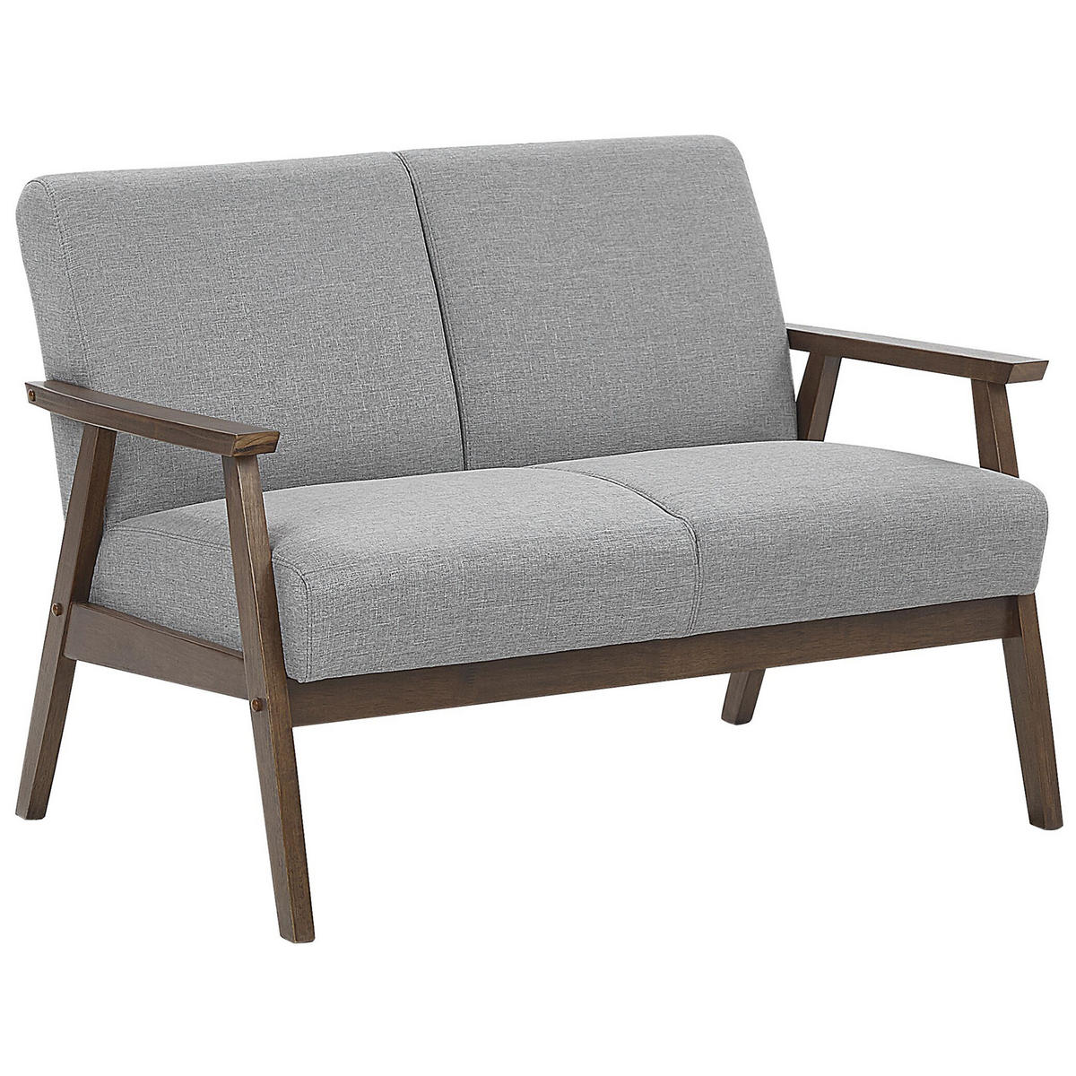 2-SITZER-SOFA Polsterbezug Grau Asnes - Hellgrau, Textil (110/80/80cm) - Beliani