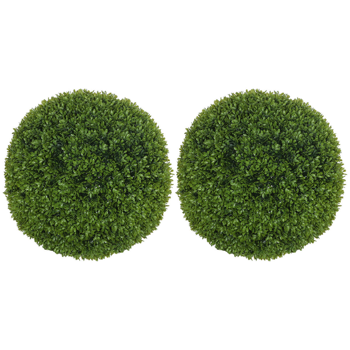 2ER Set künstliche Buchsbaumkugel 40 cm Kunstpflanze für Wohnzimmer Geschenk - Waldgrün/Grün, Kunststoff (40cm) - HOMCOM