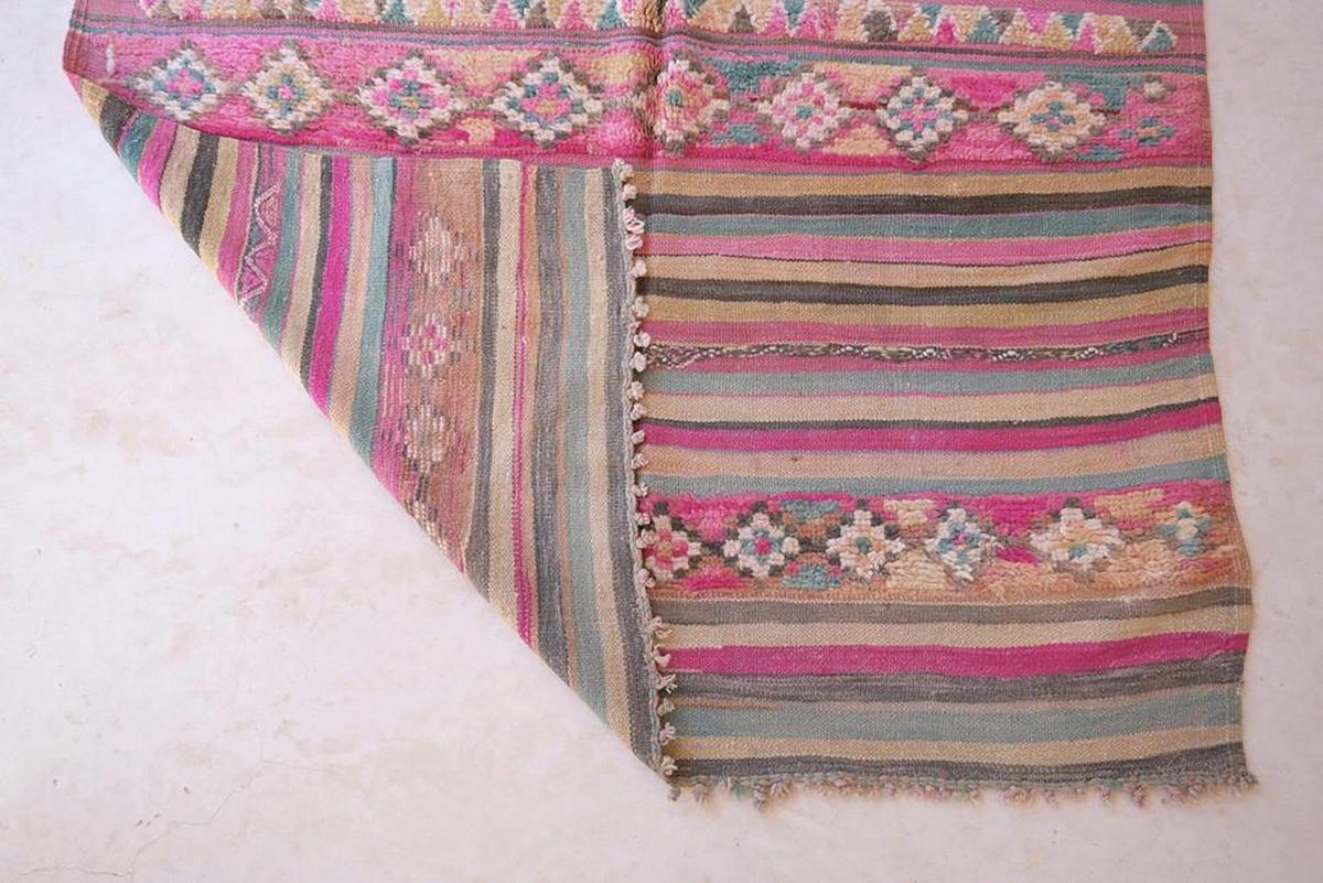 BERBERTEPPICH aus reiner Wolle 155x 363 cm - Pink, Naturmaterialien (155/363cm) - AFK Living