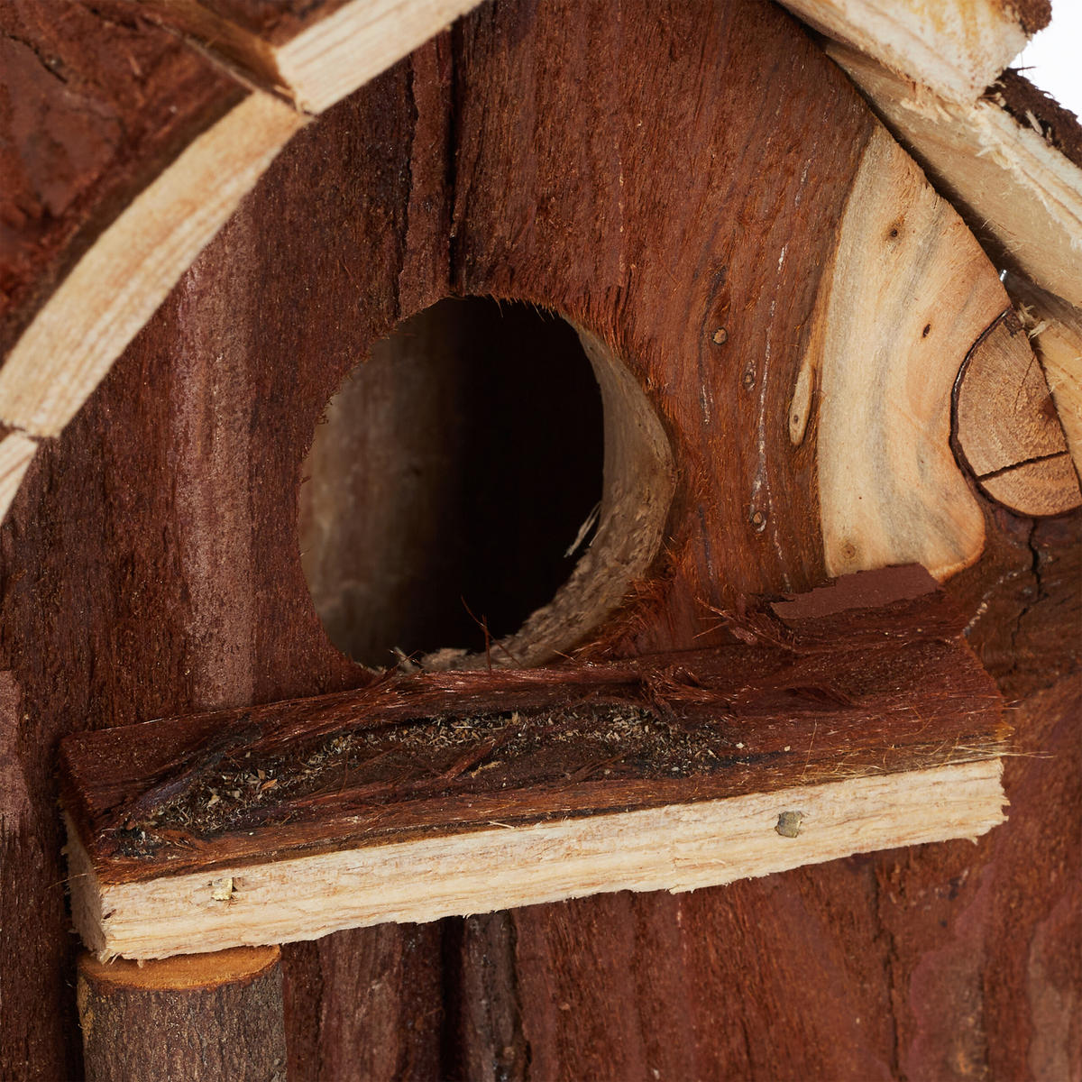 DEKO-VOGELHAUS - Braun, Holz (10.5/14.5/7.5cm) - Relaxdays