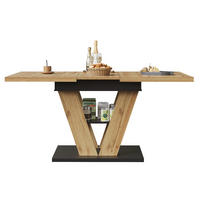 ESSTISCH ausziehbar 110–140x80 cm – Küchentisch mit Holzmaserung, erweiterbar, kompakt, modern für Küche & Wohnzimmer - Naturfarben, Holzwerkstoff (110/80/75cm) - Ej. Life