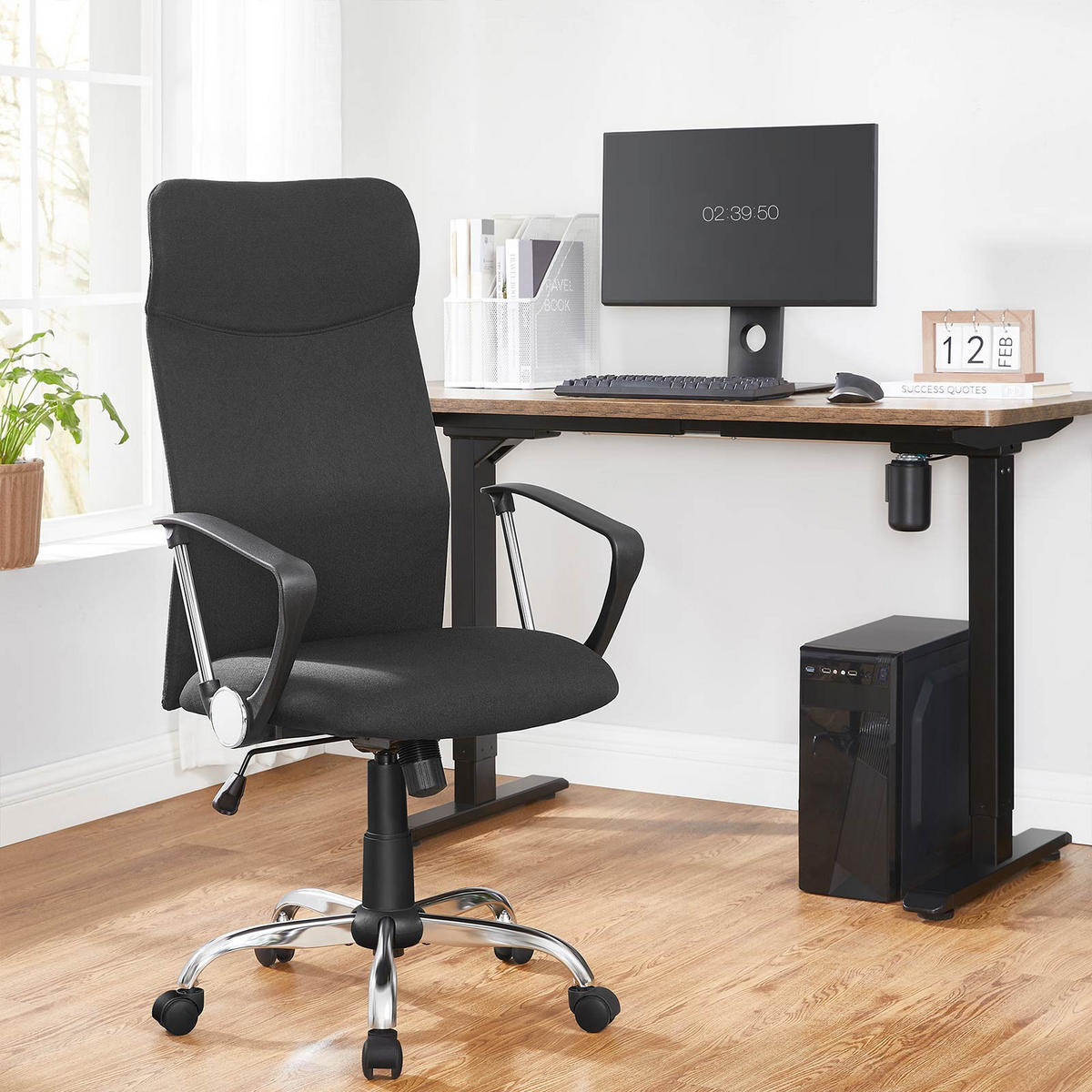 BÜROSTUHL Orlando - Schwarz, Metall (63/120/63cm) - Hansiro