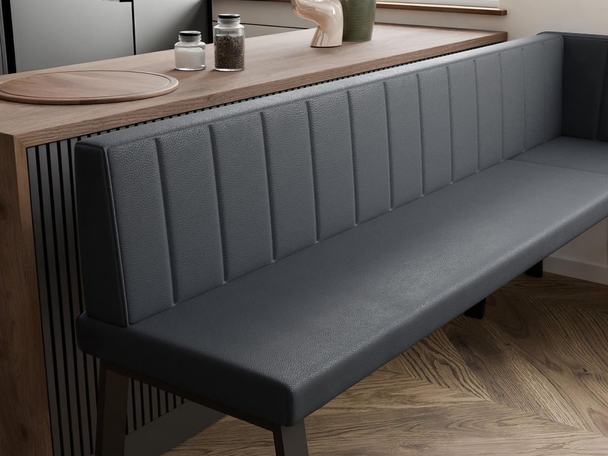 ECKBANK rechts MONO Y Kunstleder gesteppt, 128/168 cm Grau - Grau, Kunststoff/Textil (128/168cm) - Idohome