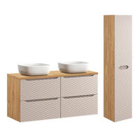 BADMÖBEL 120cm Elora 2er-Set Beige und Holz - Braun, Holzwerkstoff (120/59/46cm) - Petits-meubles