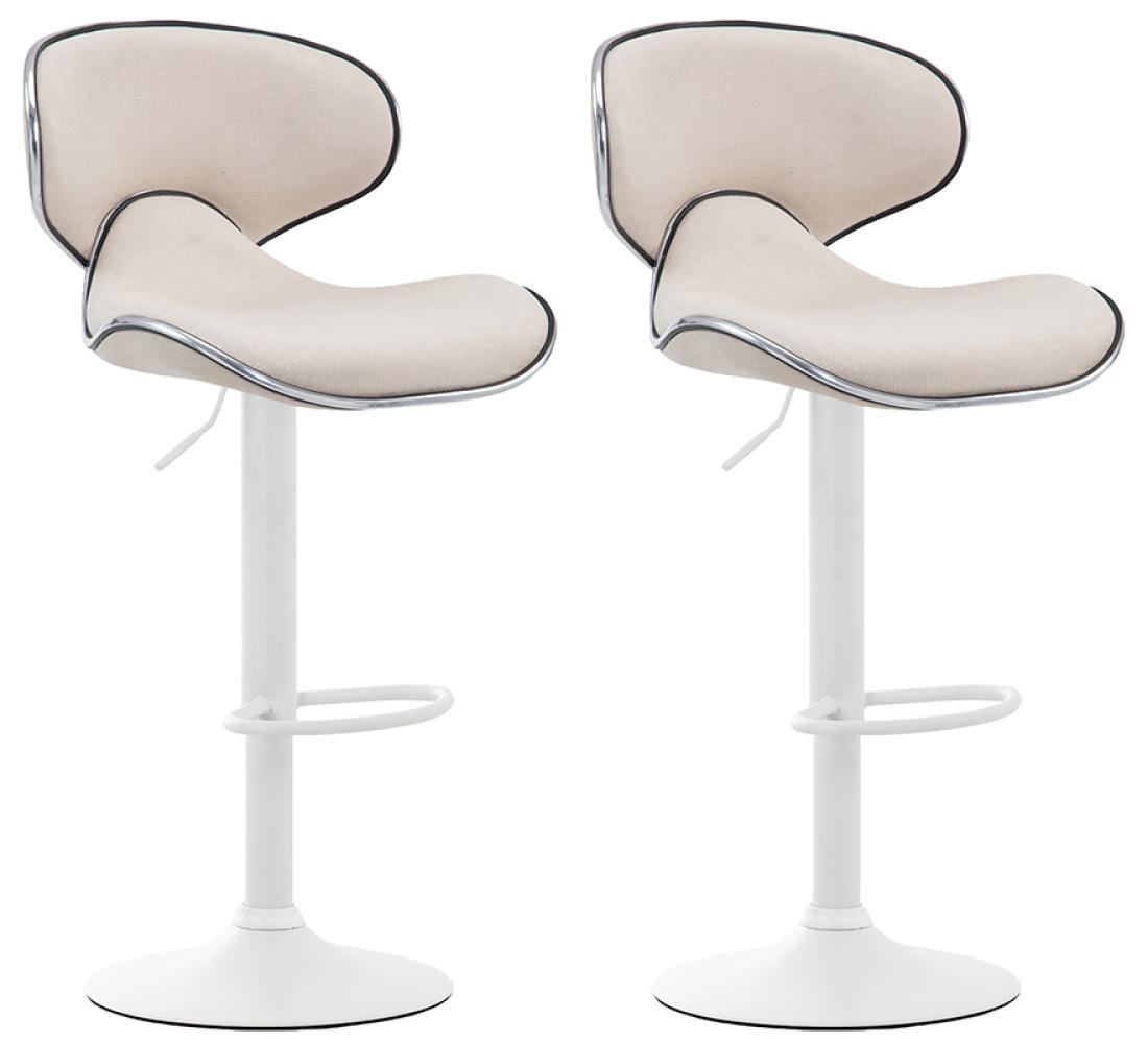 BARHOCKER 2er Set Stoff creme - Creme/Weiß, Textil/Metall (46/88/49cm) - CLP