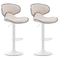 BARHOCKER 2er Set Stoff creme - Creme/Weiß, Textil/Metall (46/88/49cm) - CLP