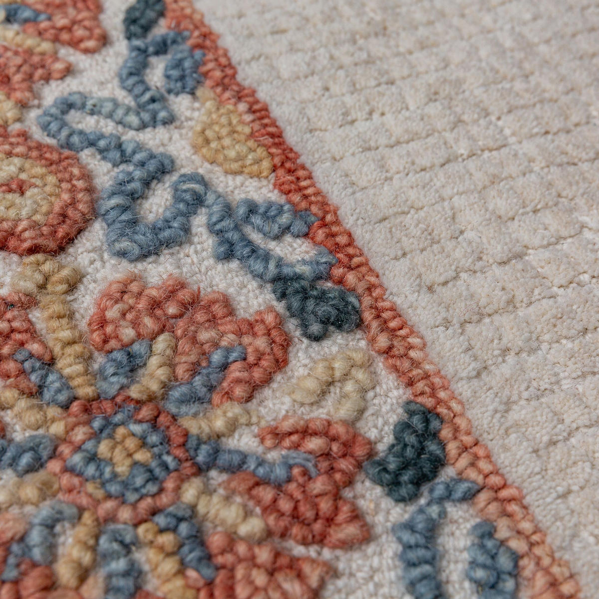 WOLLTEPPICH BROK, mit Bordüre, Rot, 160 x 230 cm - Beige, Textil (160/230cm) - KADIMA DESIGN