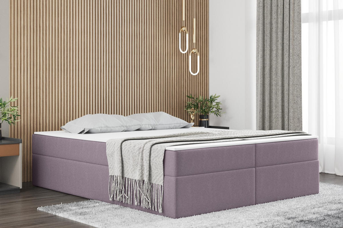 BOXBETT Mit Bettkasten Und Matratze Topper Ruben Lila 120x200 cm H3-Bonell - Lila, Holz/Textil (120/200cm) - Kaiser Möbel