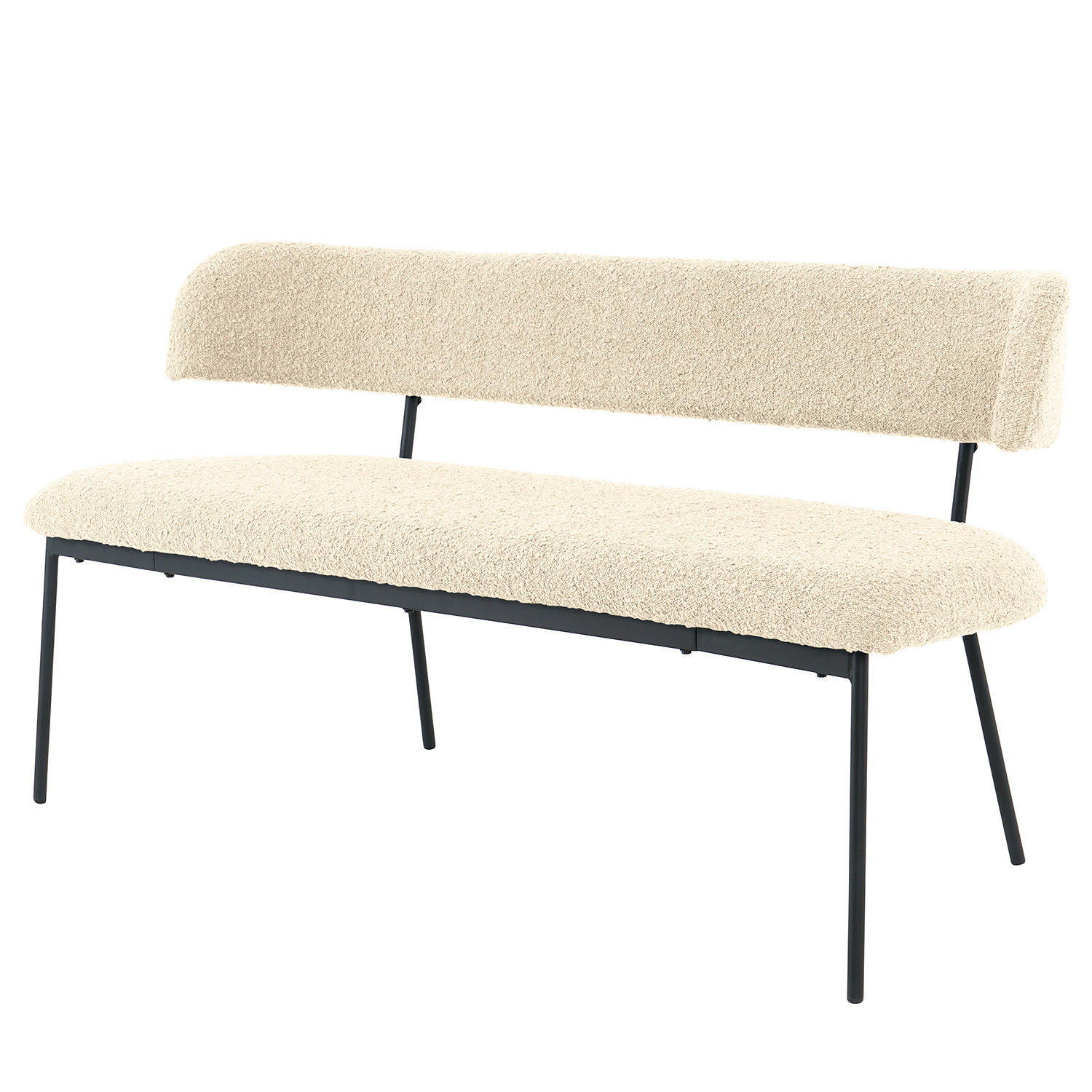 SITZBANK - Creme/Schwarz, Kunststoff/Textil (160/76/57cm) - home24