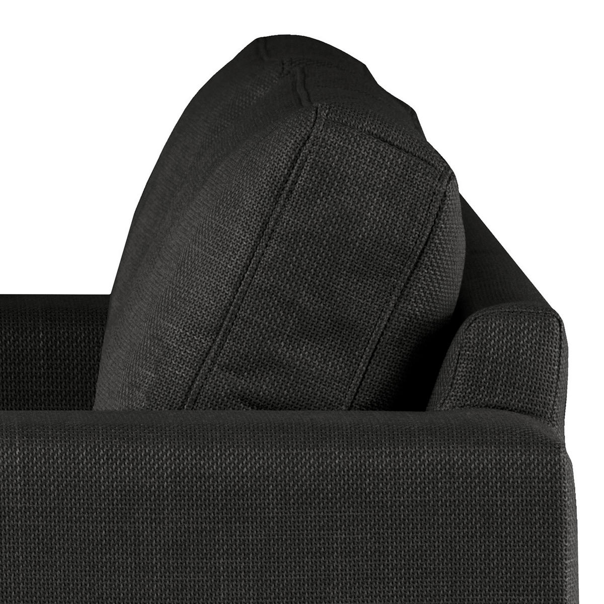 SESSEL - Eichefarben/Schwarz, Eichenholz/Textil (122/81/88cm) - home24